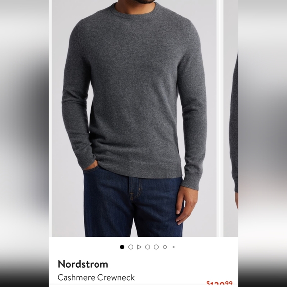 Nordstrom, Men's Cashmere sweater, Medium, charcoal gray - Picture 2 of 8